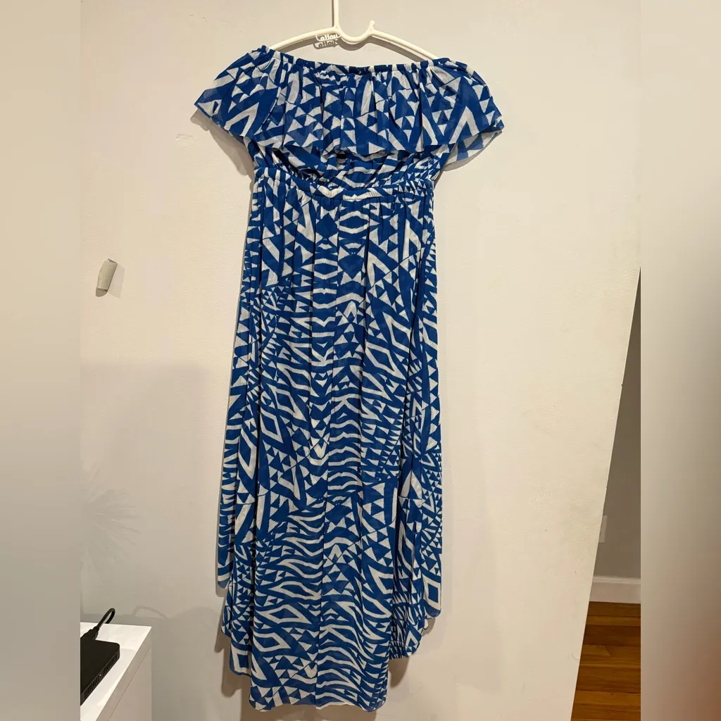 Anthropologie Blue and White Abstract Dress - Image 8