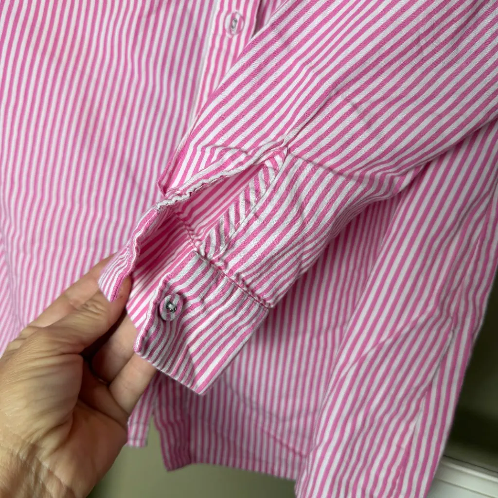 PRINCESS POLLY Pink Striped 2 Piece Set Boxer Shorts & Button Up Size 2 Small - Image 8