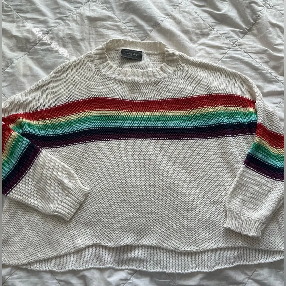 Wooden ships rainbow knit oversized sweater - Image 3