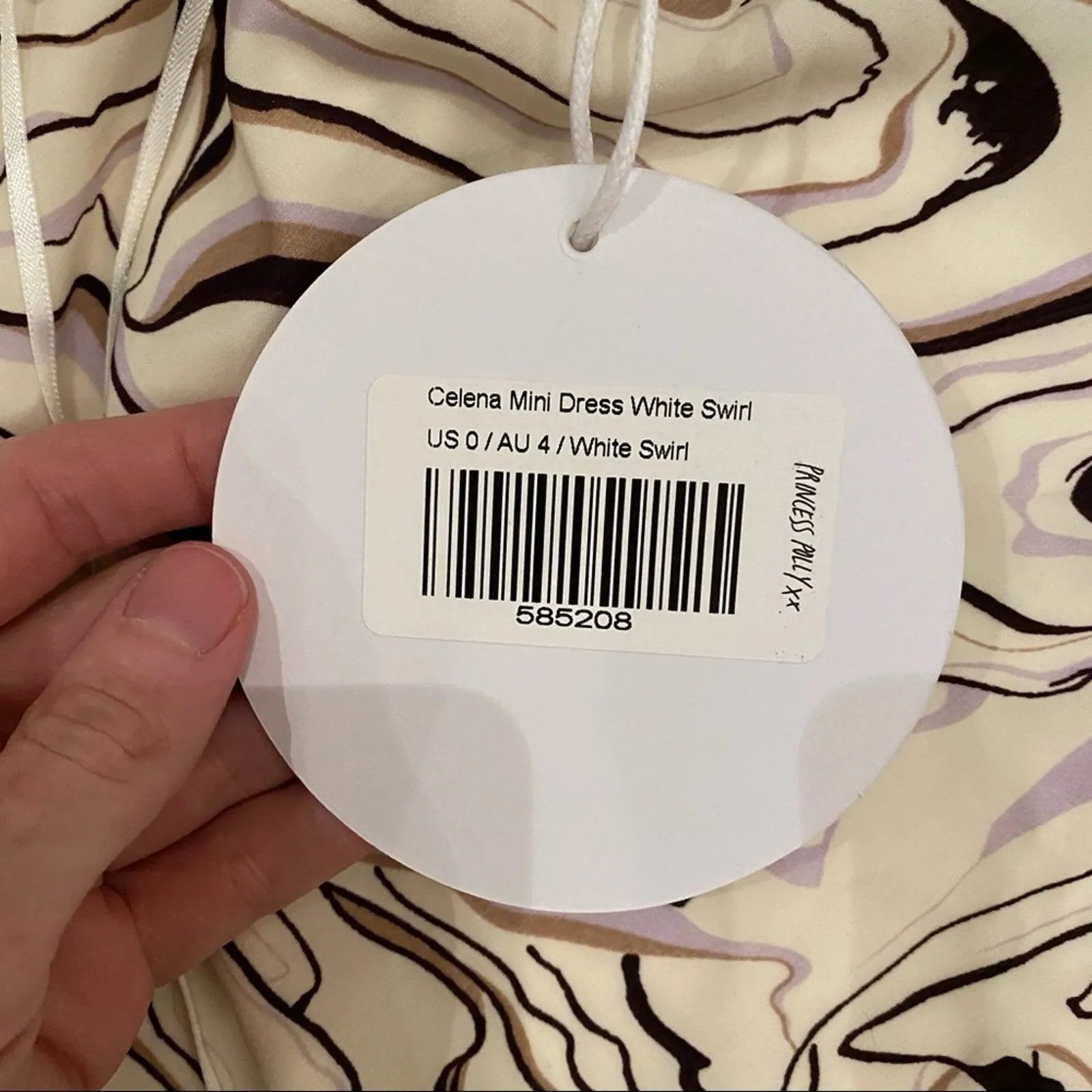 Princess Polly Celena Mini Dress in White Brown Swirl Size 0 - Image 4