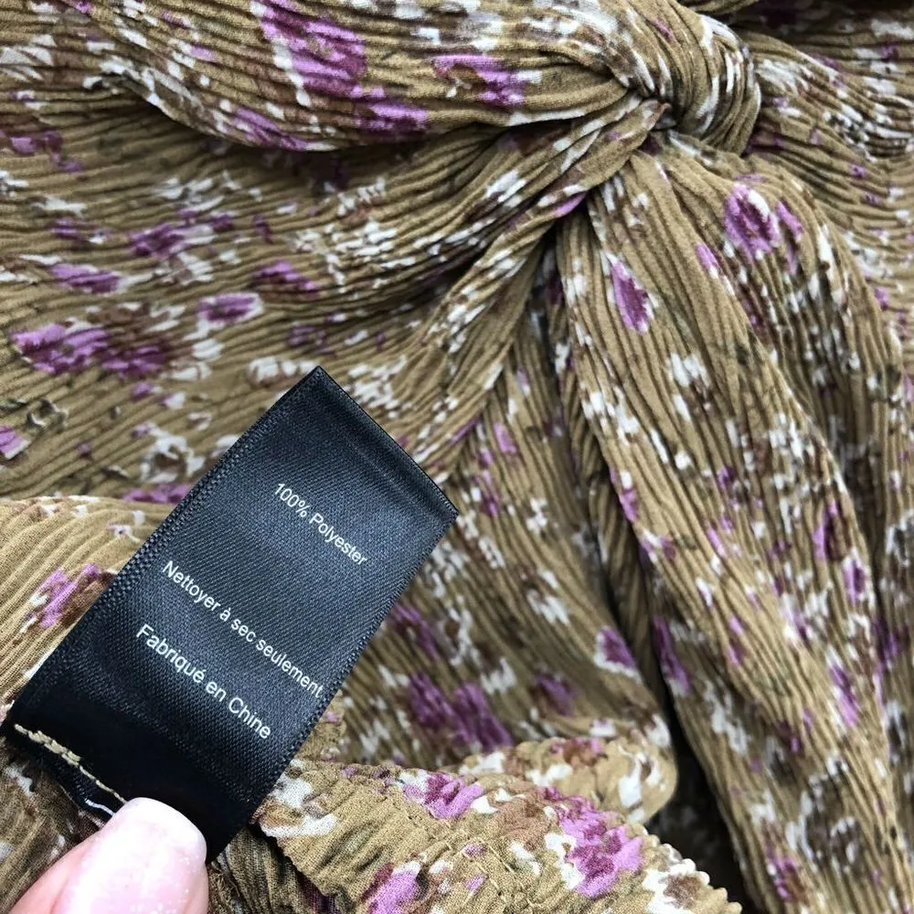 ASTR THE LABEL Twist Front  Mustard‎ Floral Top  M - Image 6