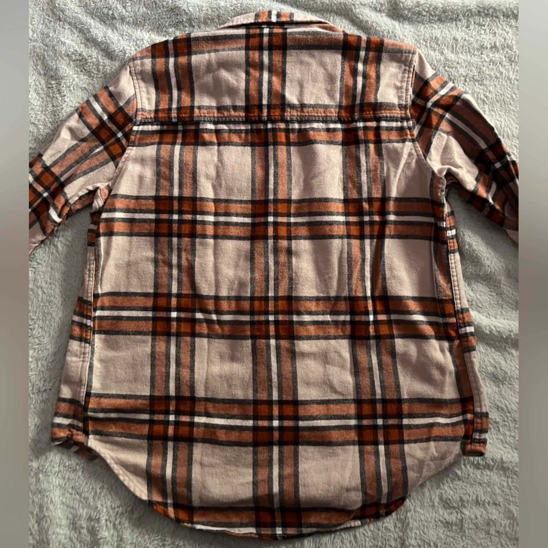 Plaid Flannel Shirt - Orange and Brown - Image 2