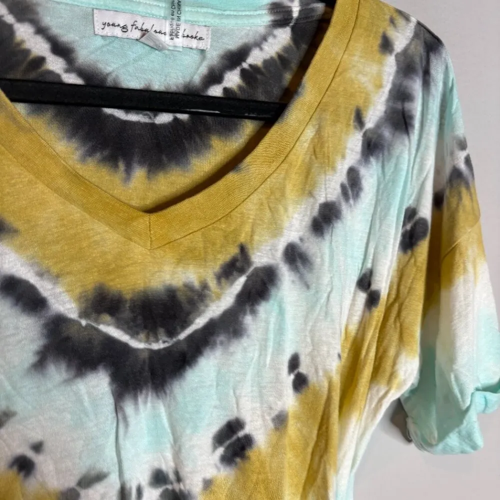 Young Fabulous & Broke Celeste Tee Tie Dye Cropped Shirt Top - Image 3