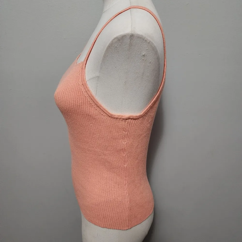 Tangents 90s coral ribbed sweater tank size large - Image 3