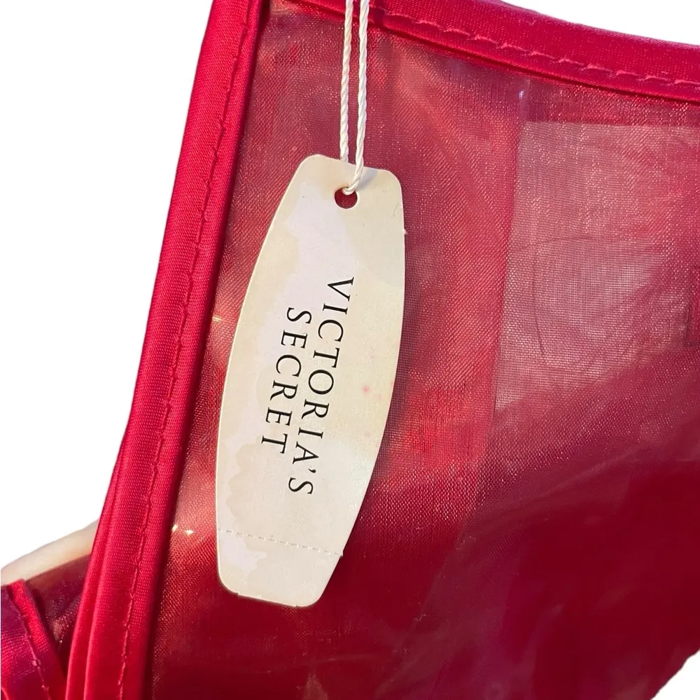 Deadstock Victoria’s Secret Vintage Iridescent Red Clear Coquette Mini Tote Bag - Image 9