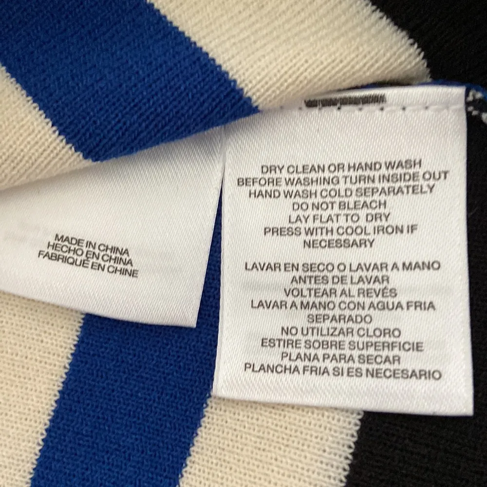 ANNE KLIEN summer Striped Black and Blue Sleeveless Dress size L brand new - Image 8