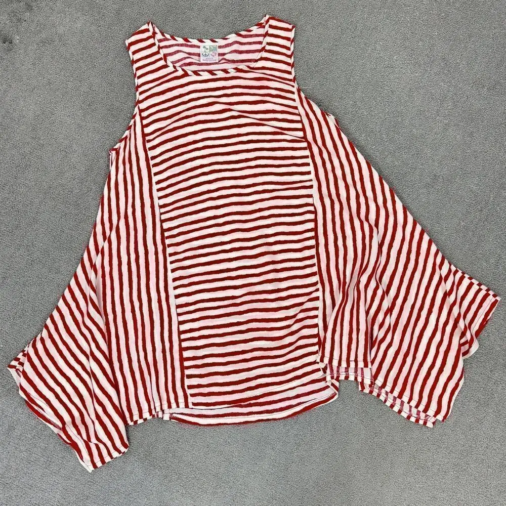 India Boutique Striped Beach‎ Swim Cover Dress Red White One Size Size M - Image 14