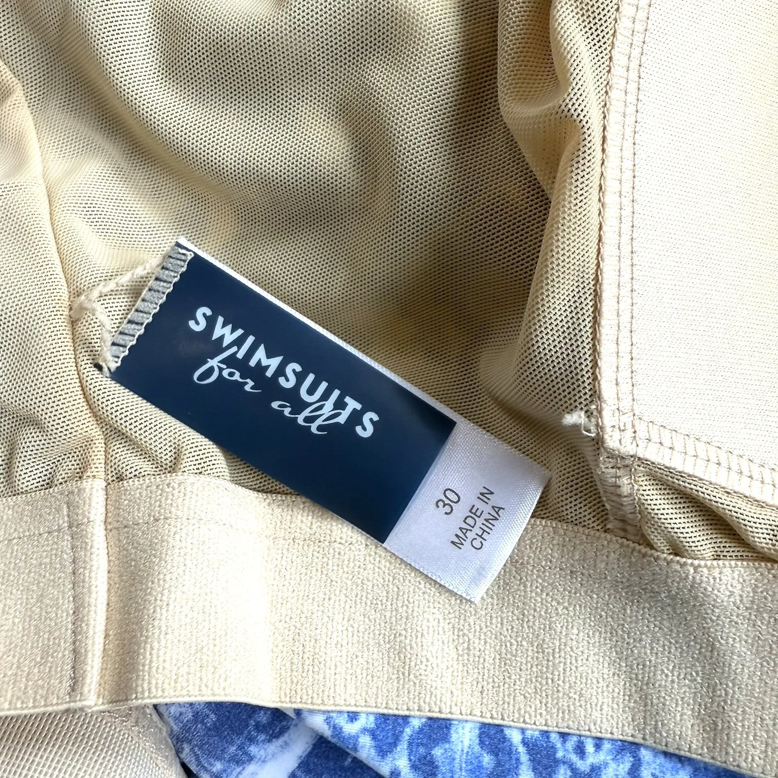 Swimsuit for All Tankini Swim Top Plus 30 5X V Tiered Blue Batik Flowy Modest - Image 4