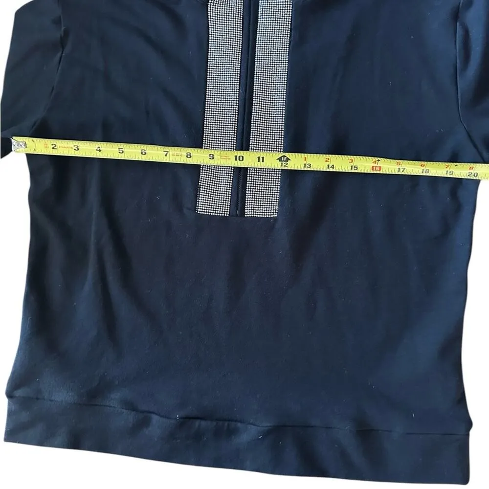 Boston Proper Crystal Half Zip Pullover jacket  Black SMALL - Image 6