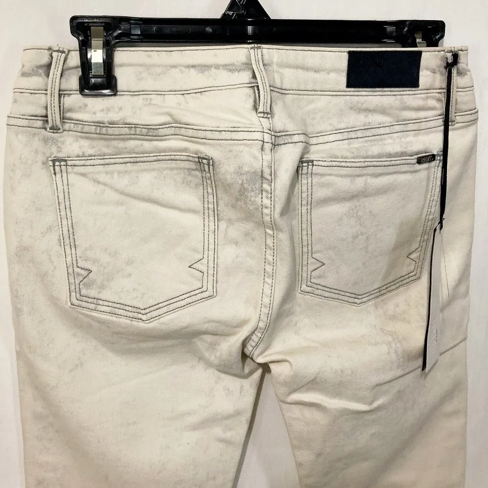 Reiko women's size 26 bleach white distressed LENNO stretch denim skinny jeans - Image 5