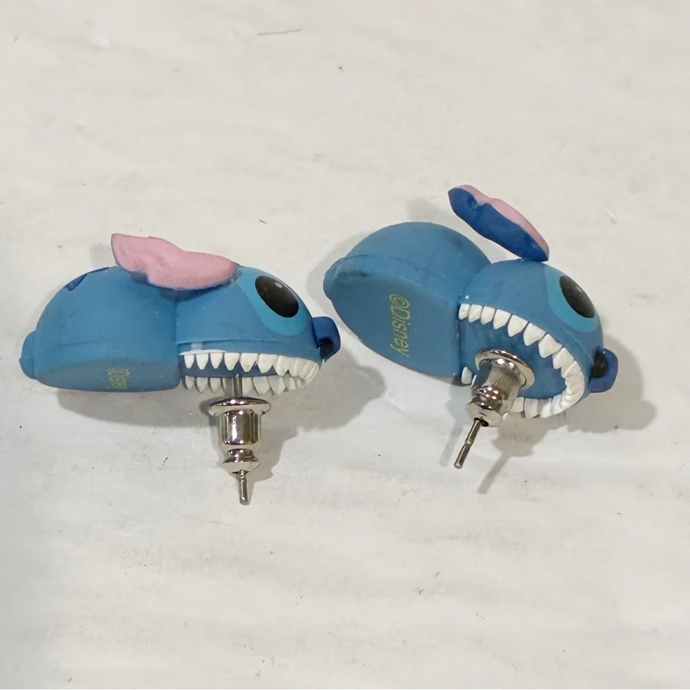 Disney Lilo & Stitch Biting Stud Earrings Rubber Character Kids Jewelry - Image 2