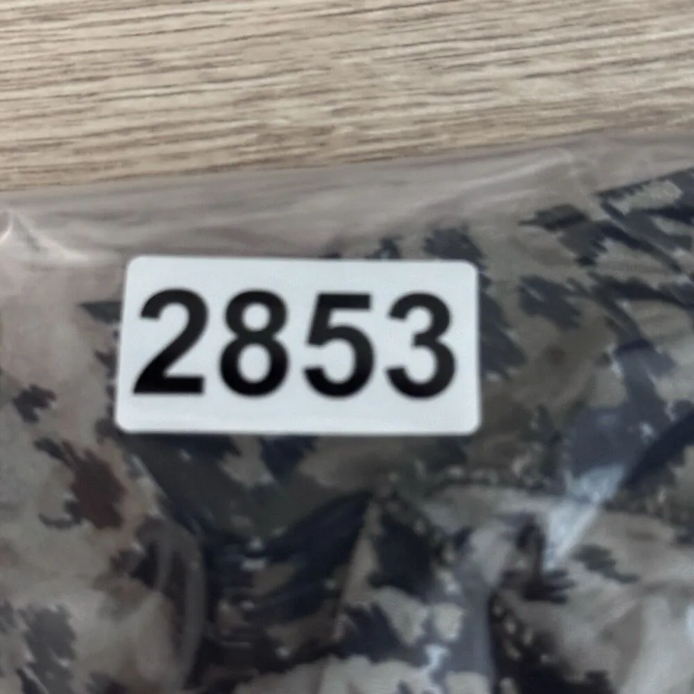 Bell France Blouse Womens Large Black Tan Snake Print Silk Blend Edgy Whimsigoth - Image 9