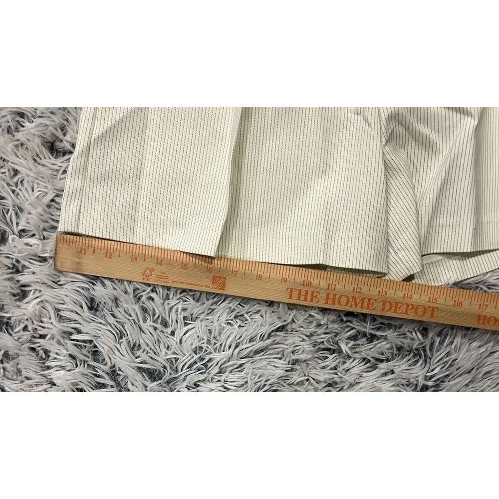 Crosby. Cream Gray Pinstripe Belted Pleated High Waist‎ Paperbag Shorts Size 10 - Image 8