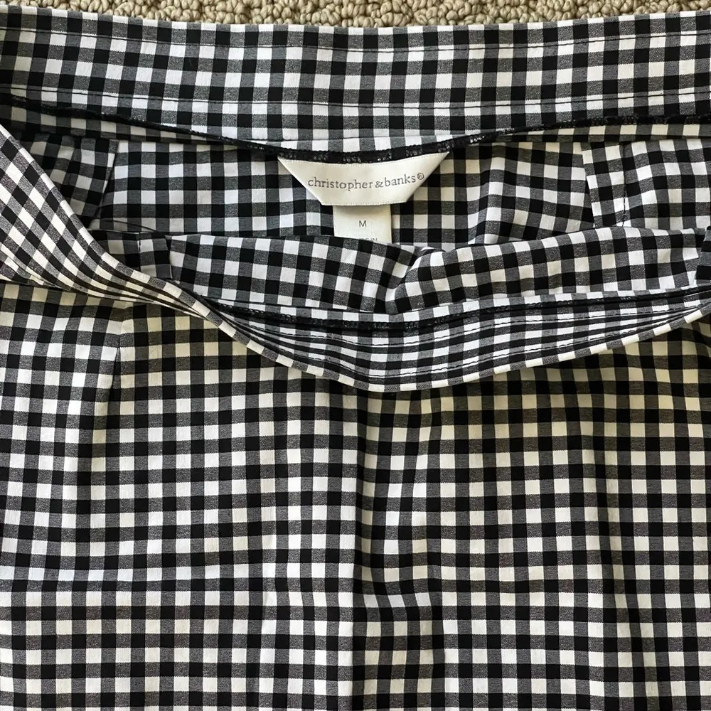 Christopher & Banks Ruffle Gingham Skirt in Black and White - Image 7