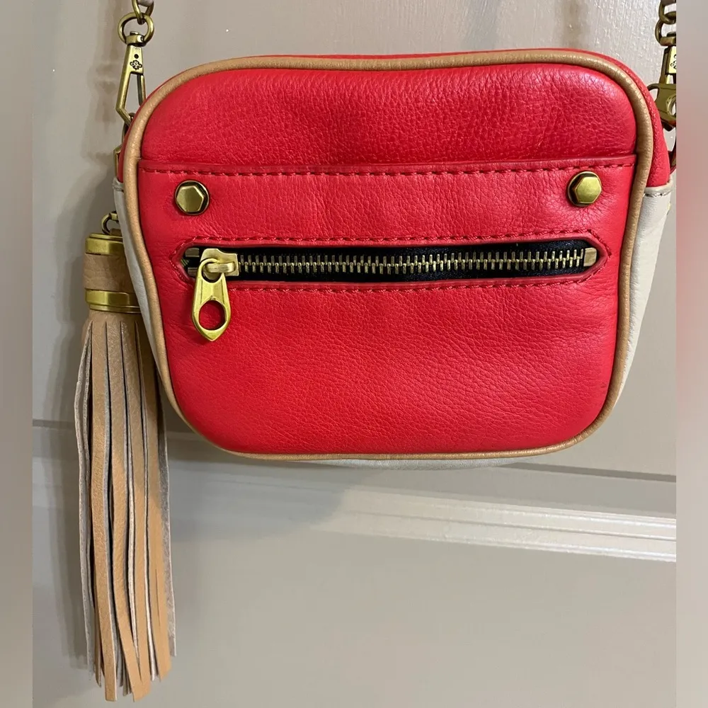 orYANY Leather Pebbled Red/White Crossbody Bag Red - Image 9