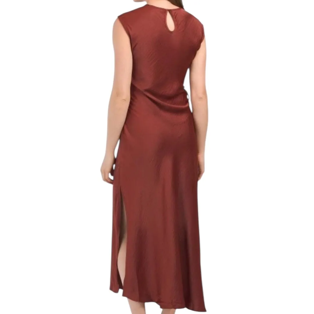House of Harlow Sleeveless Satin Slip Maxi Dress Size Medium‎ Feminine Romantic Red - Image 2