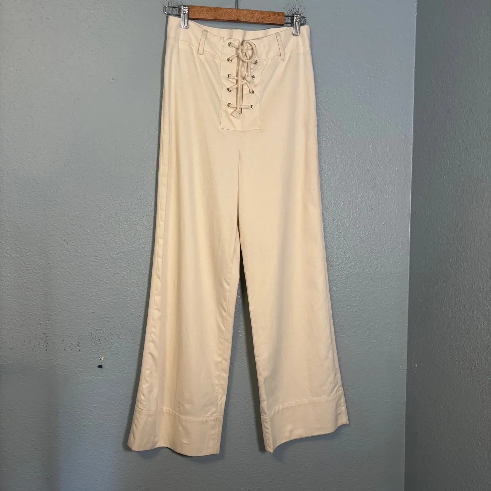 Baserange Women's Bayou Wide Leg Pants Off White Size‎ 29 Organic Cotton Neutral - Image 3