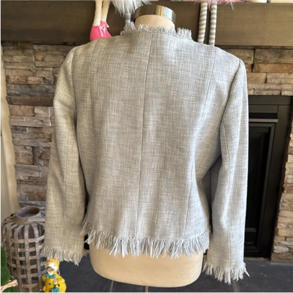 Rebecca Taylor Soft Gray Textured Blazer - Image 9