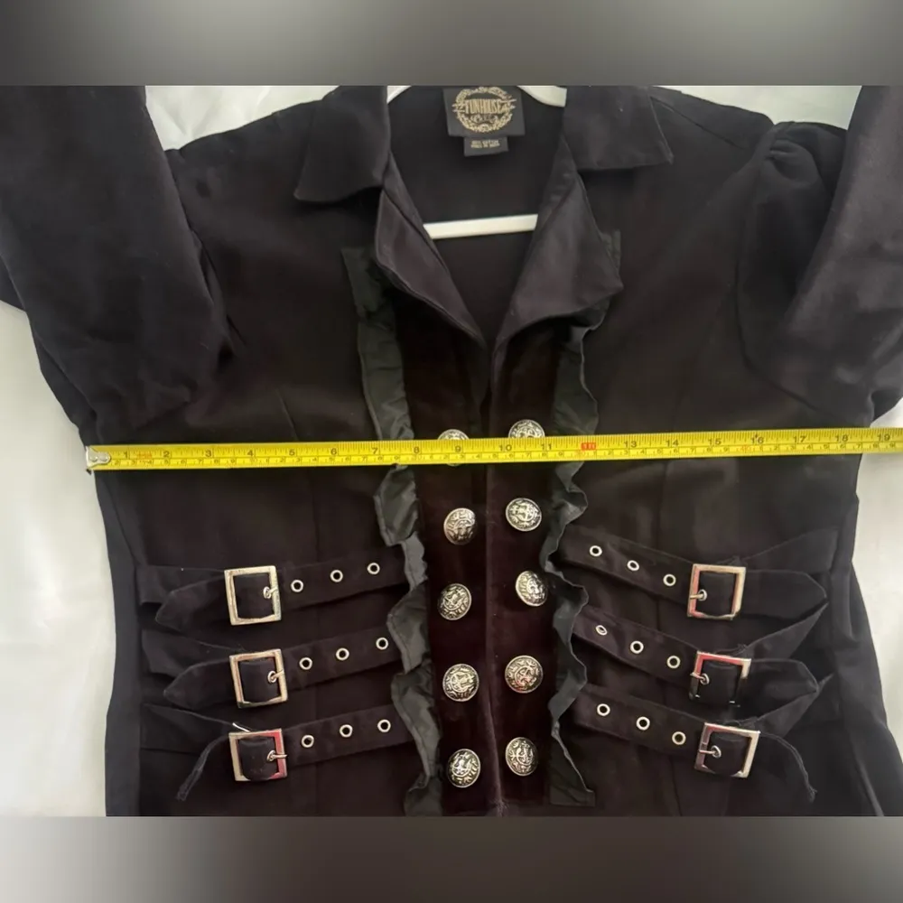 Funhouse Jacket Y2K Goth Whimsy Goth Punk Buckles Marching Band XL Black READ DE - Image 6