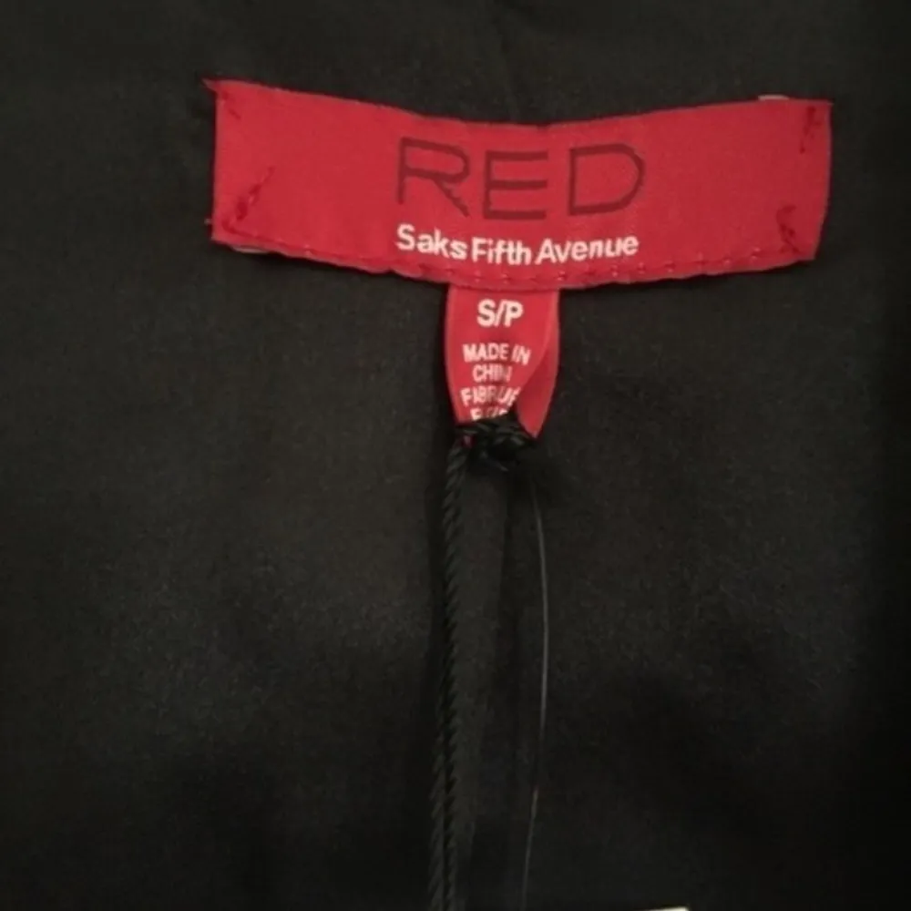 RED Saks Fifth Avenue Black Moto Mixed Media Cropped Jacket Size Small NWT - Image 4