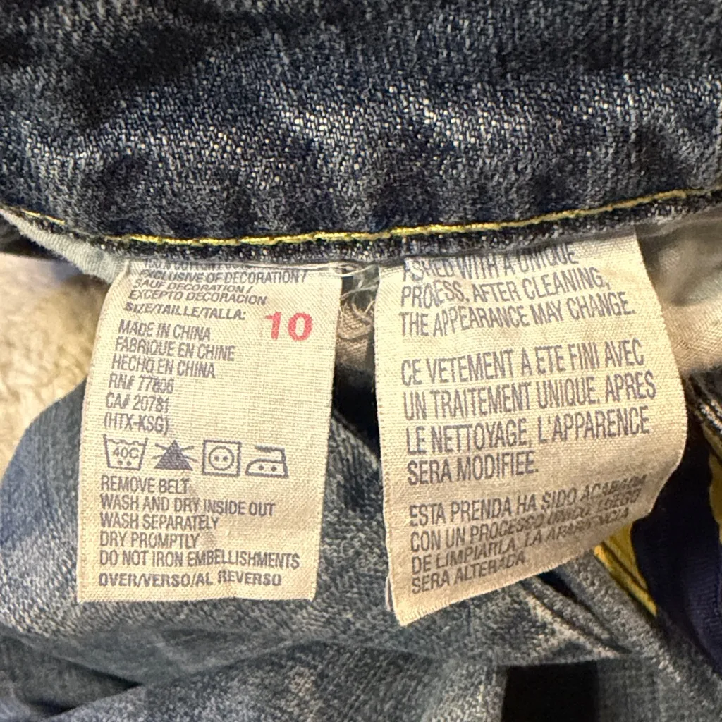 Tommy Hilfiger- Vintage Y2K Low Rise Wide Leg Patch Detail Baggy Jeans- Size 10 - Image 8