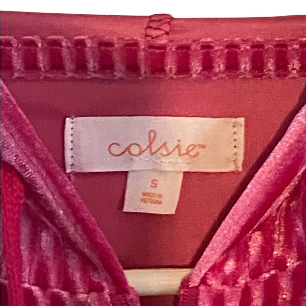 Colsie Pink Velour ribbed Hoodie soft comfy barbiecore Loungewear Y2k inspired - Image 6