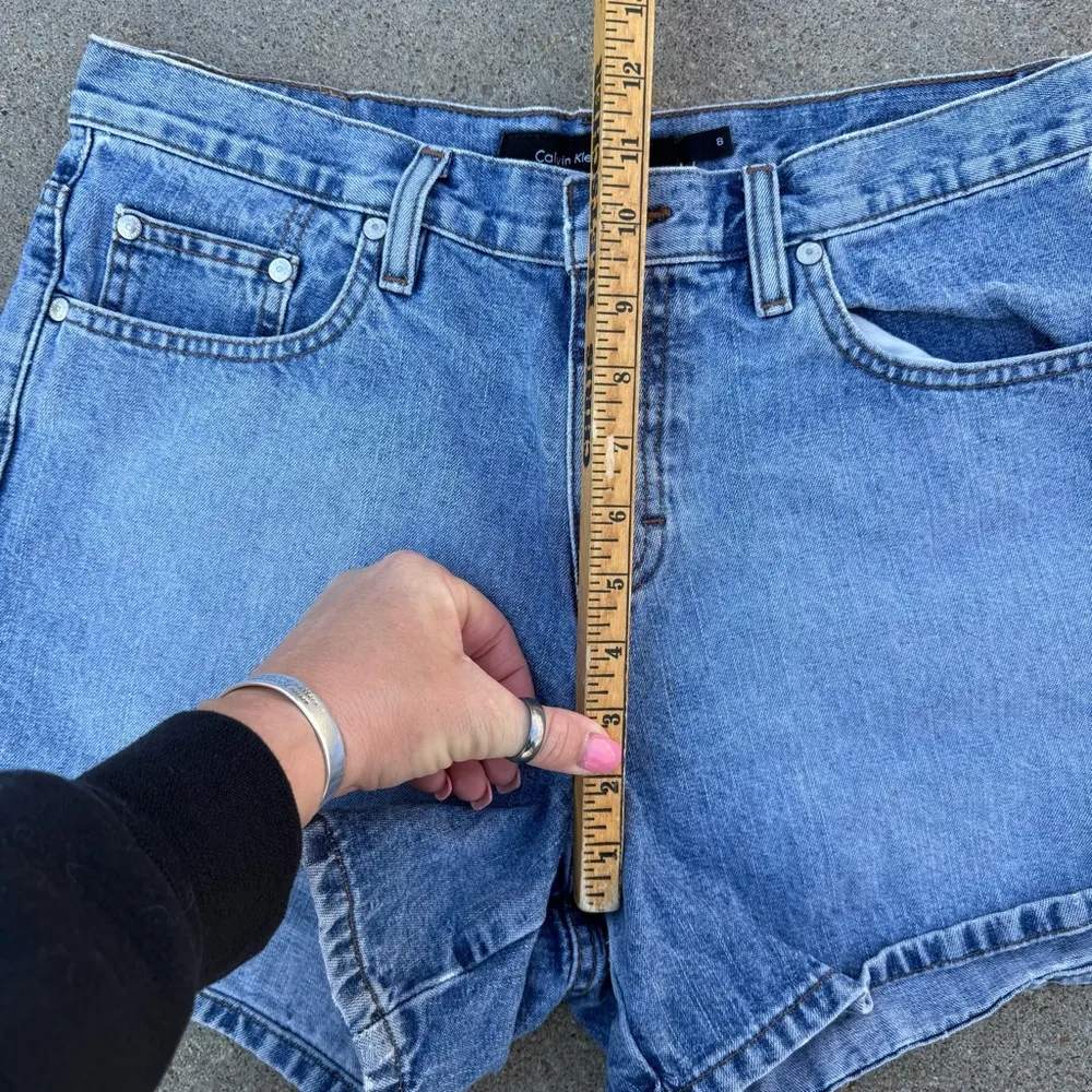 Vintage 90s Calvin Klein Mom Jean Blue Denim Shorts Size 8 - Image 7