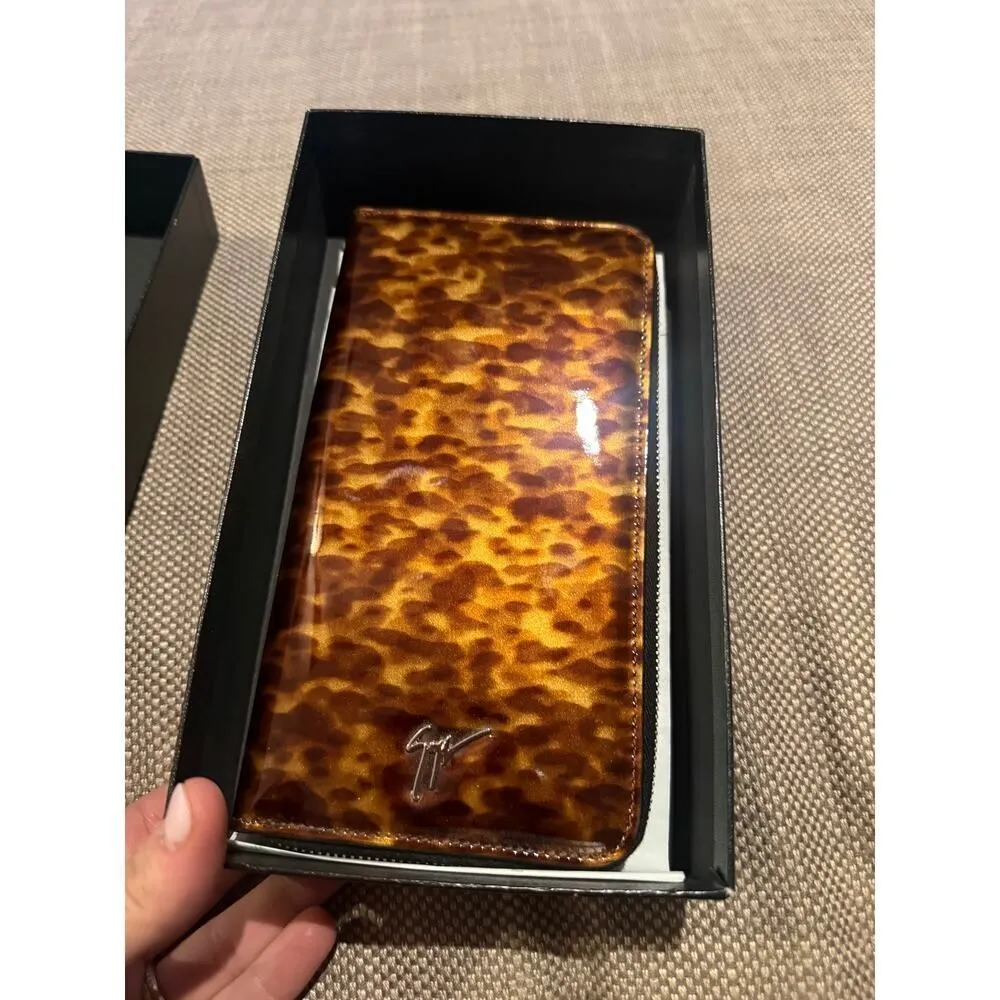 NWT Giuseppe Zanotti Samuel Tortoise Shell Effect Continental Wallet - Image 4