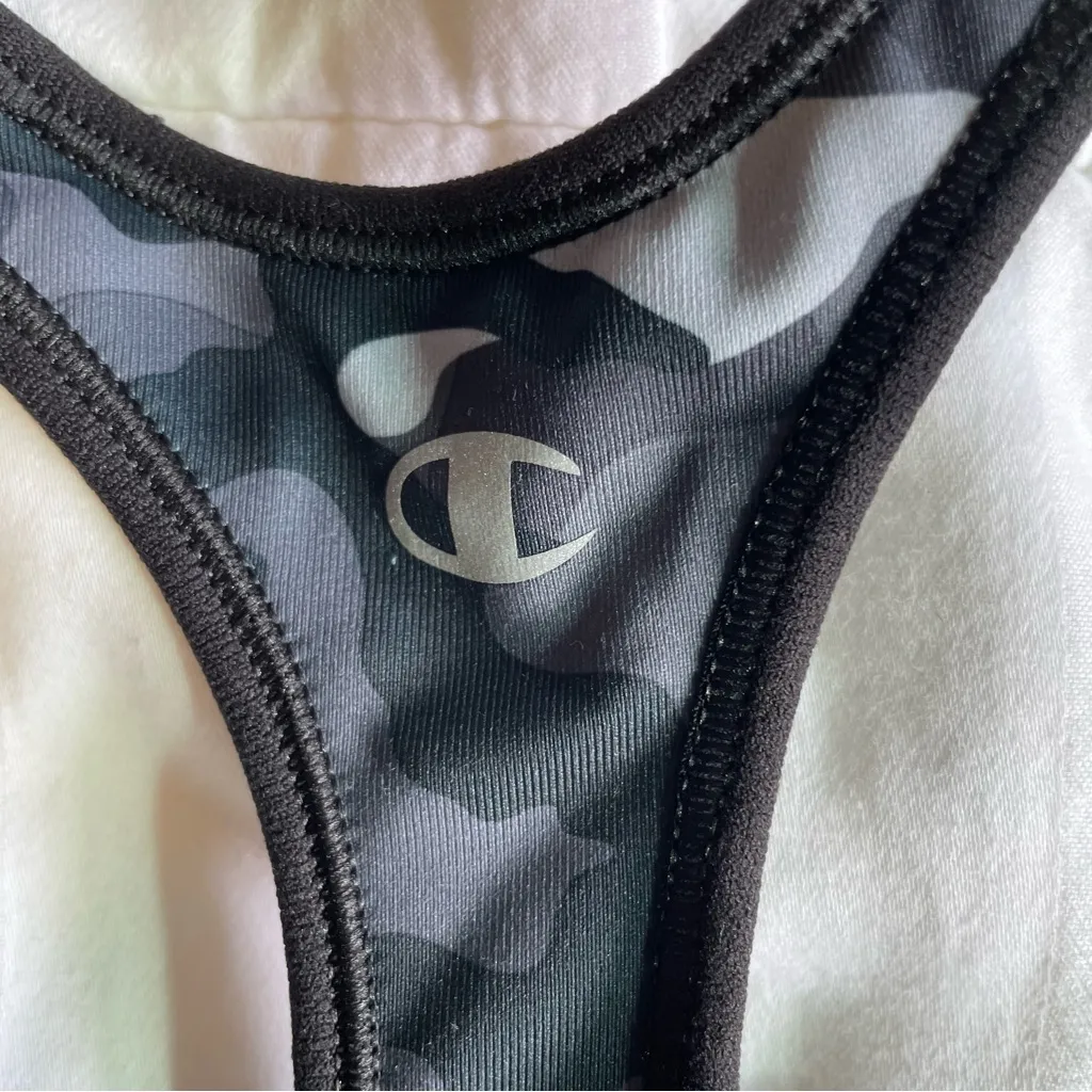 Champion Black & Grey Camouflage Absolute Workout Sports Bra - M - Image 4
