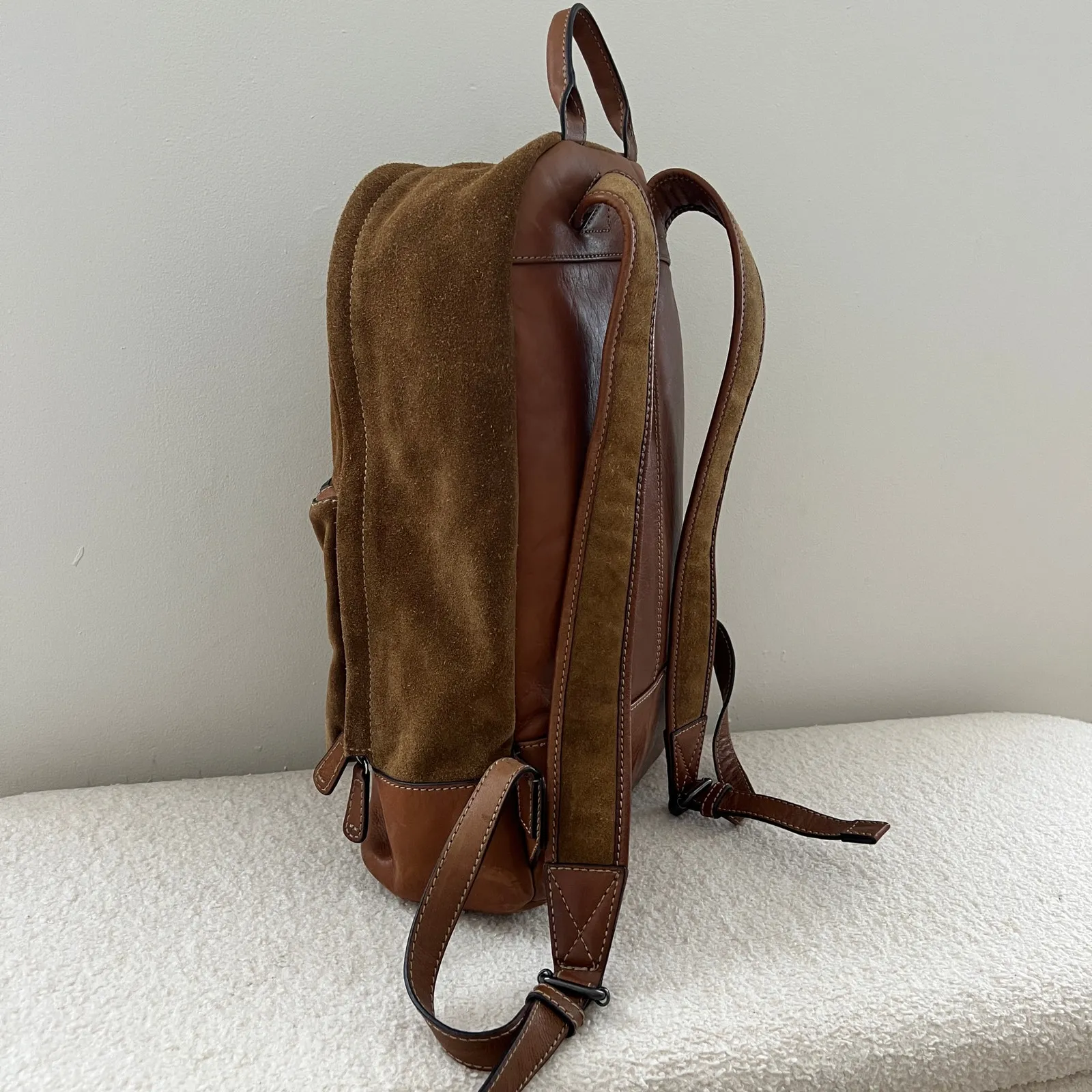 Frye  Chris Suede Leather Backpack Sand - Image 4