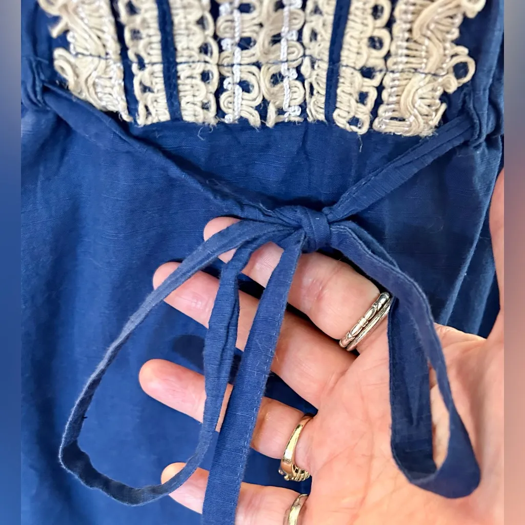 Mud Pie Navy Crochet Trim Swim Cover-Up Dress Sz Large💚 - Image 7