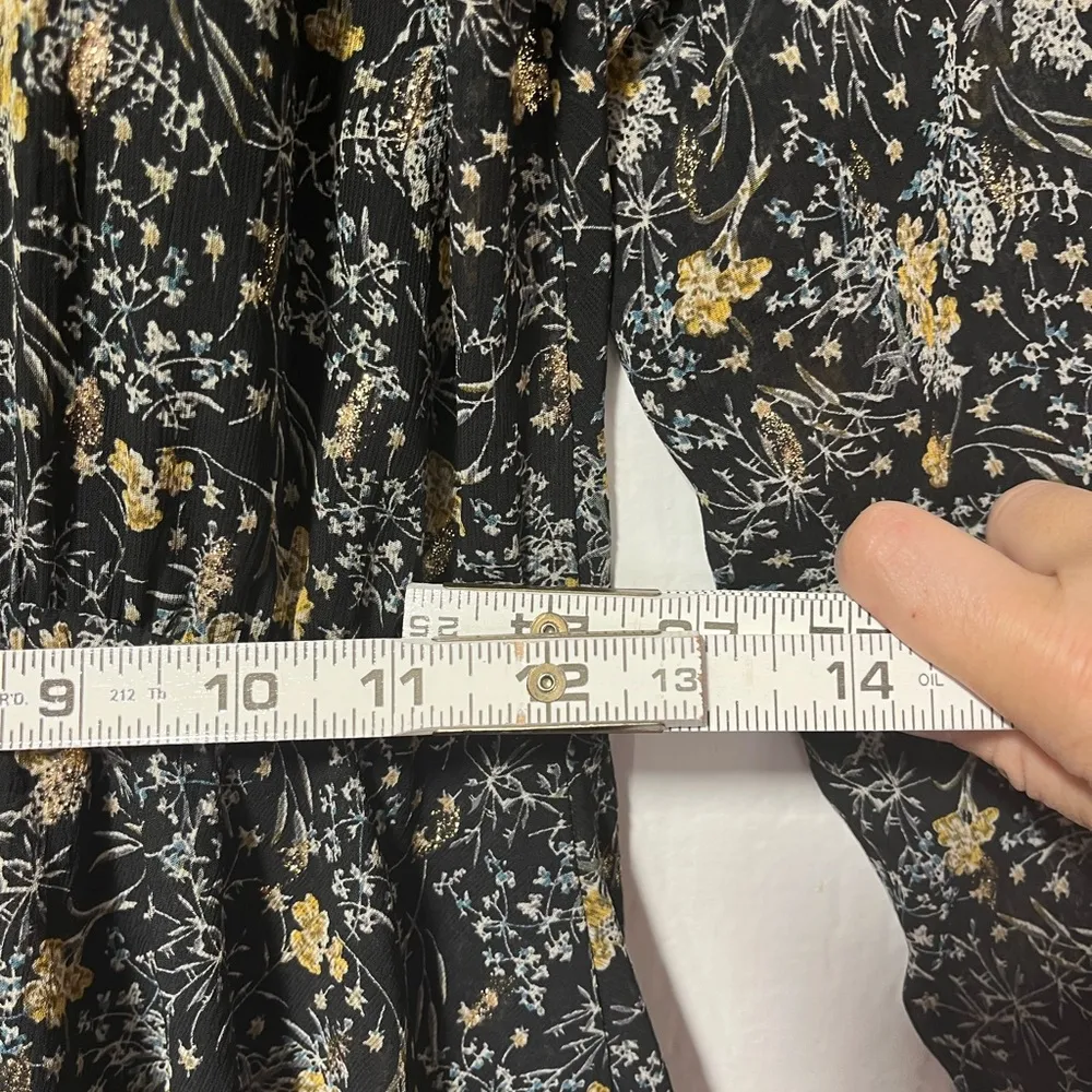 Astr The  Label Black mustard floral Long sleeve tiered dress size medium - Image 8