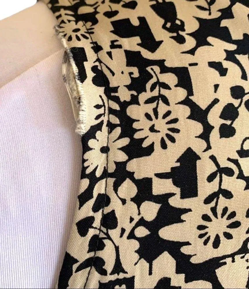 Vintage 90s Esprit Drop Waist Abstract Print Black and Cream Sleeveless Romper - Image 12