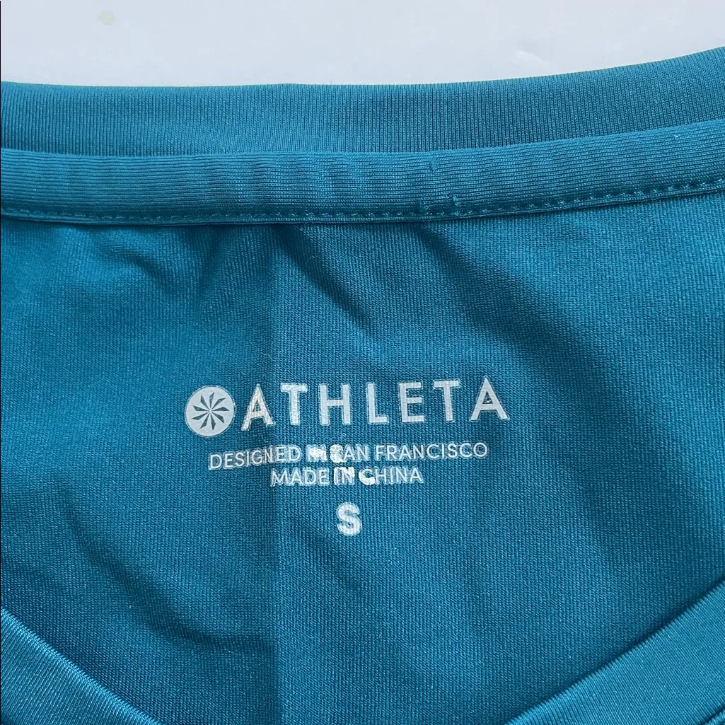 ATHLETA Cadence Top Ling Sleeve UPF 50+ Running Hiking in Coastal Teal Size S - Image 10