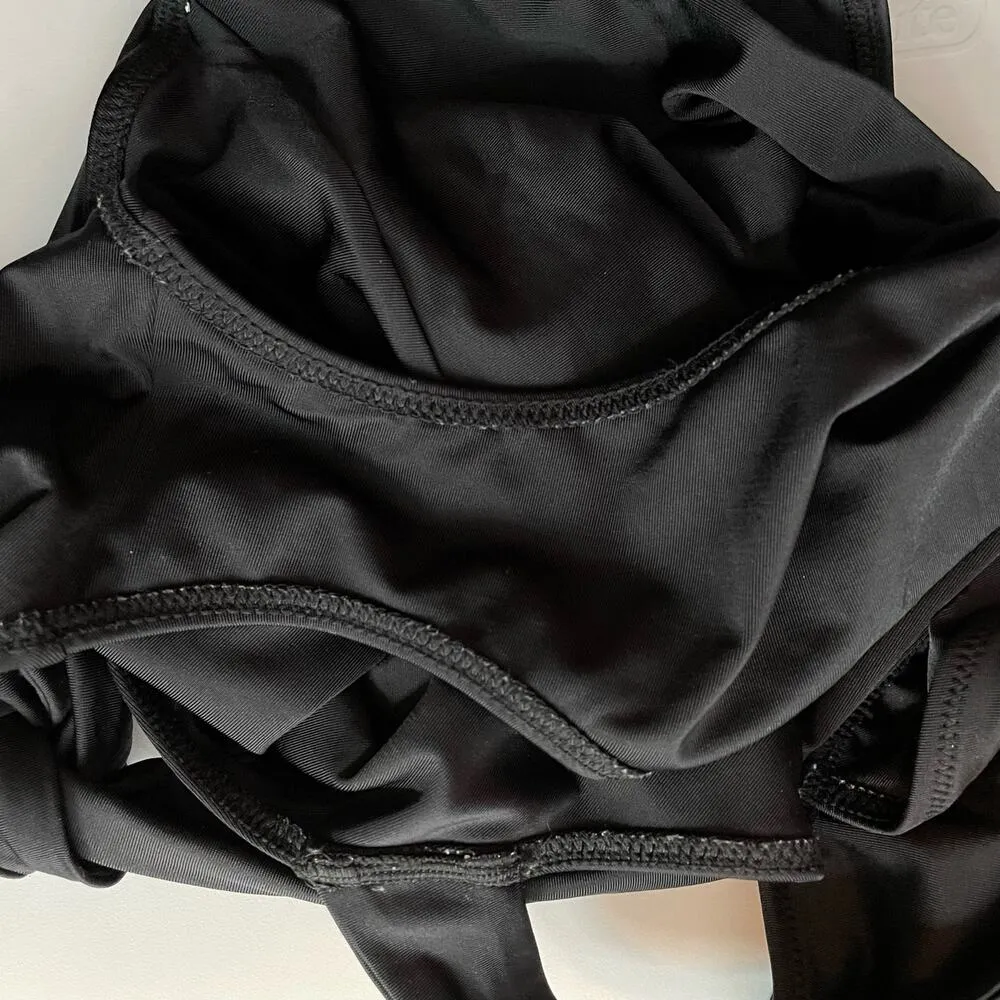 Aerie Black Plunge One Piece Swimsuit Swim Bathing Suit womens S Long Tall - Image 9