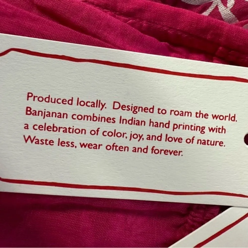 Banjanan Women Pink Penelope Tiered Ruffled‎ Dress Shadow Bloom Paradise Size XS - Image 15