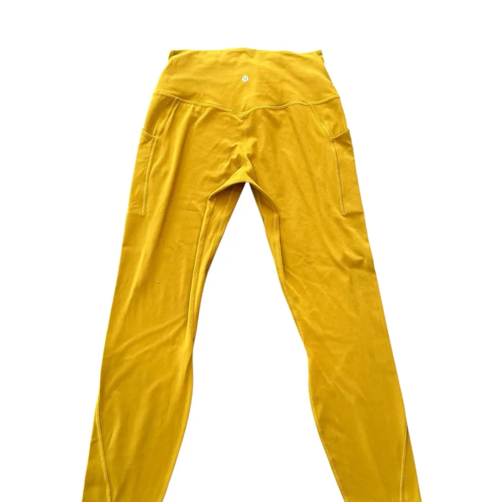 Lululemon Women's Yellow Brown High-Rise Leggings Size 10 - Image 10
