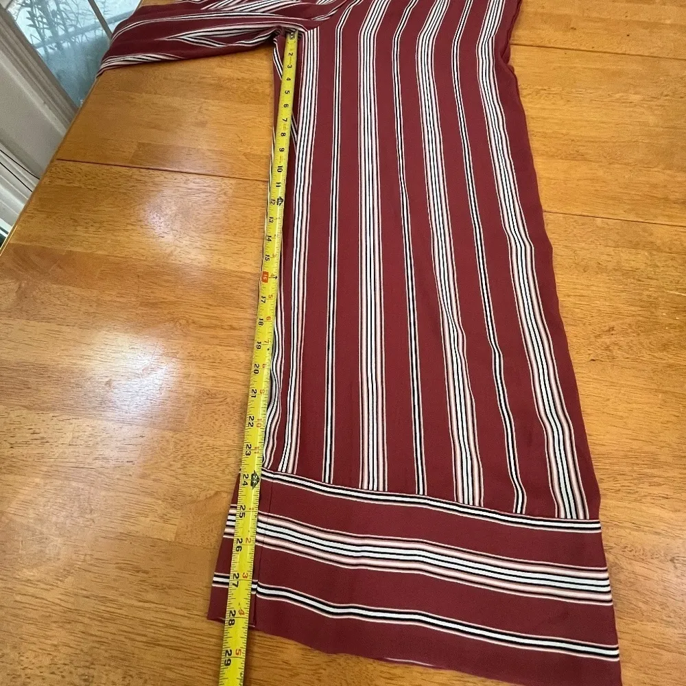 Jumpsuit Cinnamon Striped V Neck Sleeveless‎ Summer Casual Wide Leg, Size XS S - Image 8