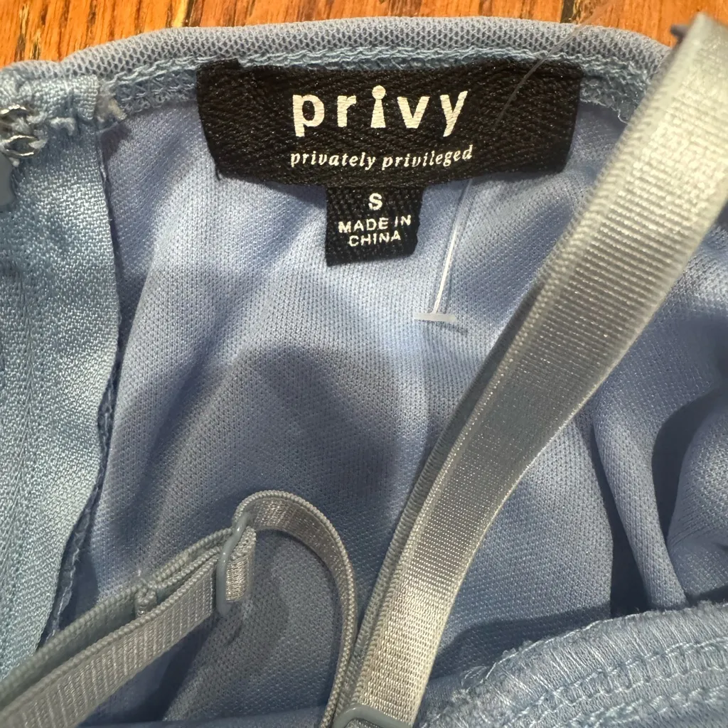 Privy Sky Blue Gathered Maxi Dress - Image 7