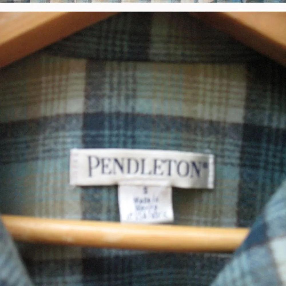 Green Plaid Wool Shirt Top - Image 6