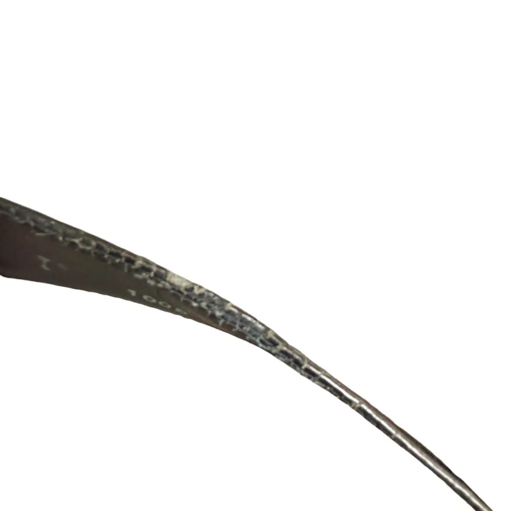 Laura Biagiotti black leather with silver LB buckle women's 41" Length - Image 9