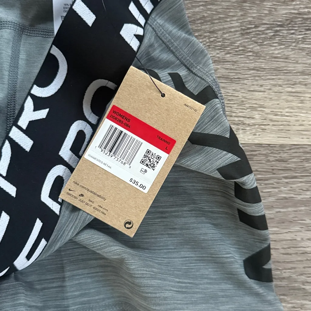 Nike Pro Heather Gray Training Shorts large 3” - Image 5