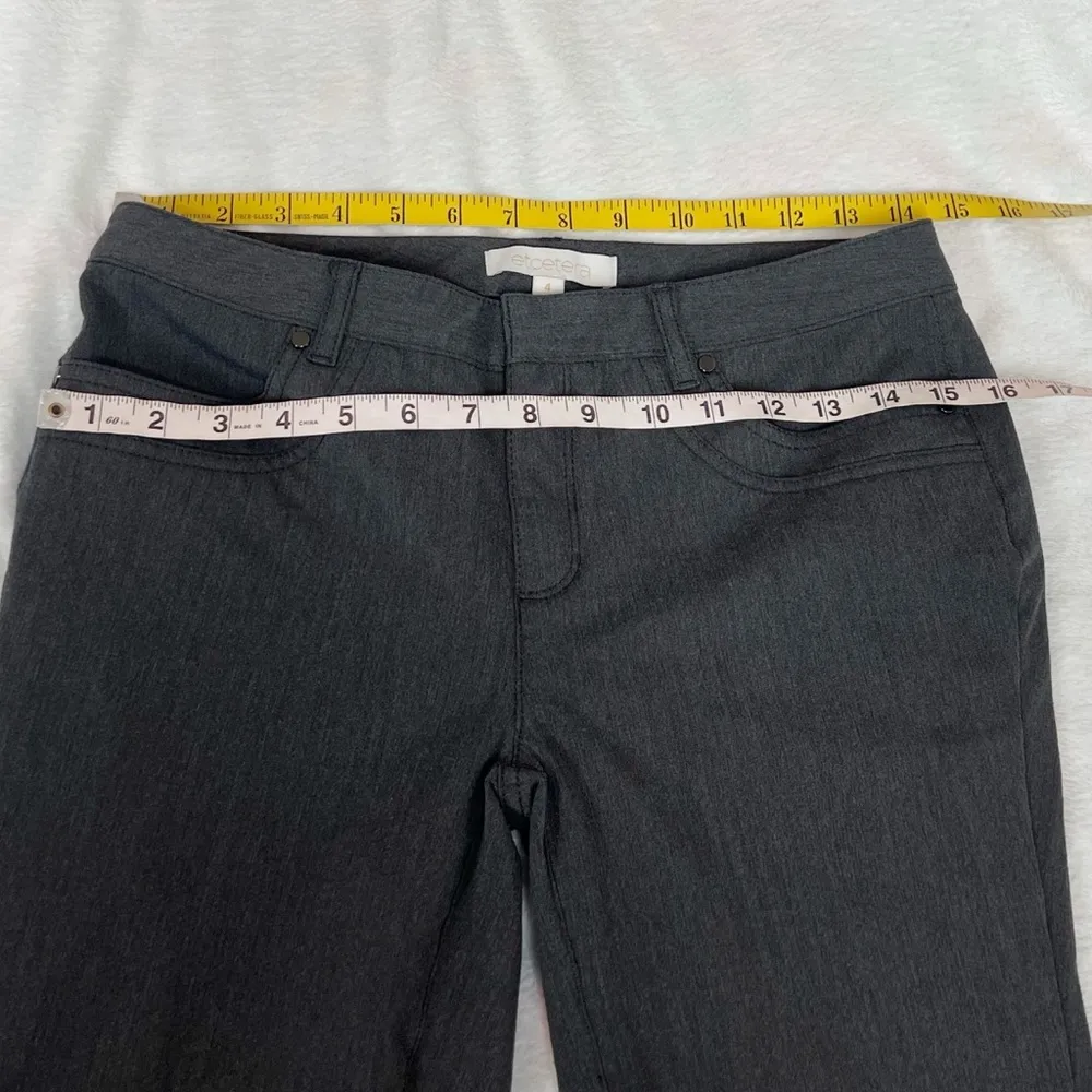 Etcetera Marilyn Solid Gray Mid Rise Skinny Pants Chino Size 4 Stretchy Pockets - Image 5
