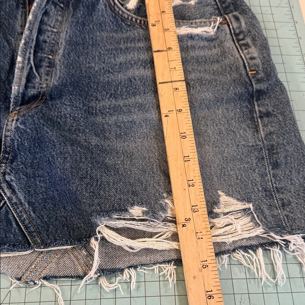 Agolde Blue Distressed Mini Skirt - Image 7