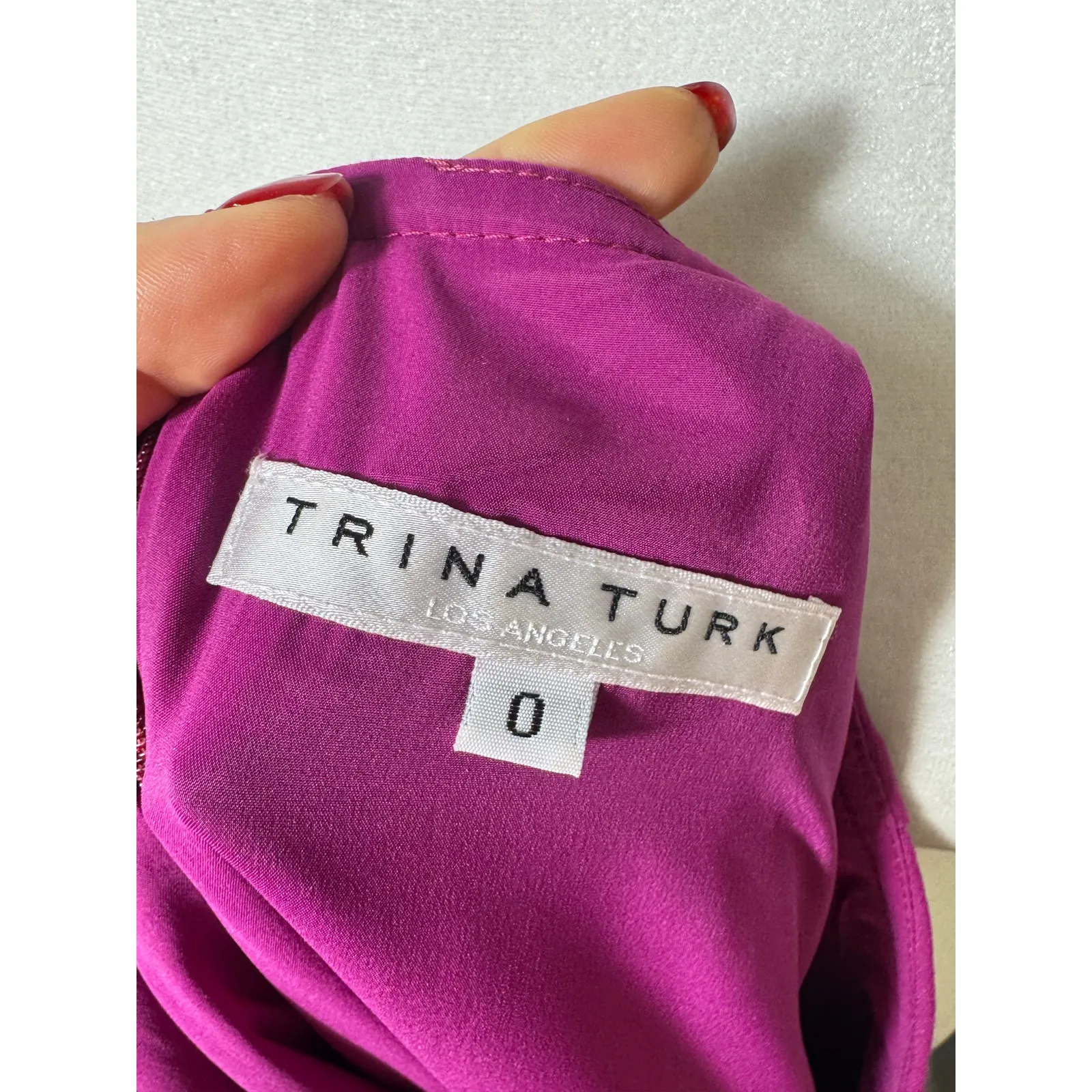 Trina Turk Dress 0 Women’s Silvia V-Neck Shift Chic Cocktail Boysenberry $328 - Image 7