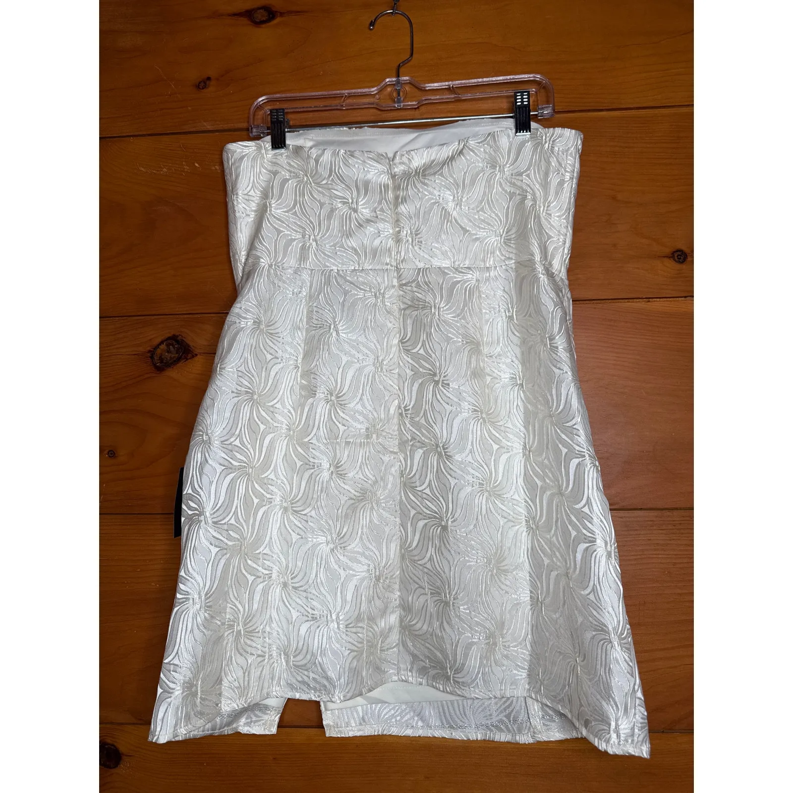 NWT Lulus Bubbly Beauty Ivory Jacquard Strapless Bustier Mini Dress Cocktail L - Image 4