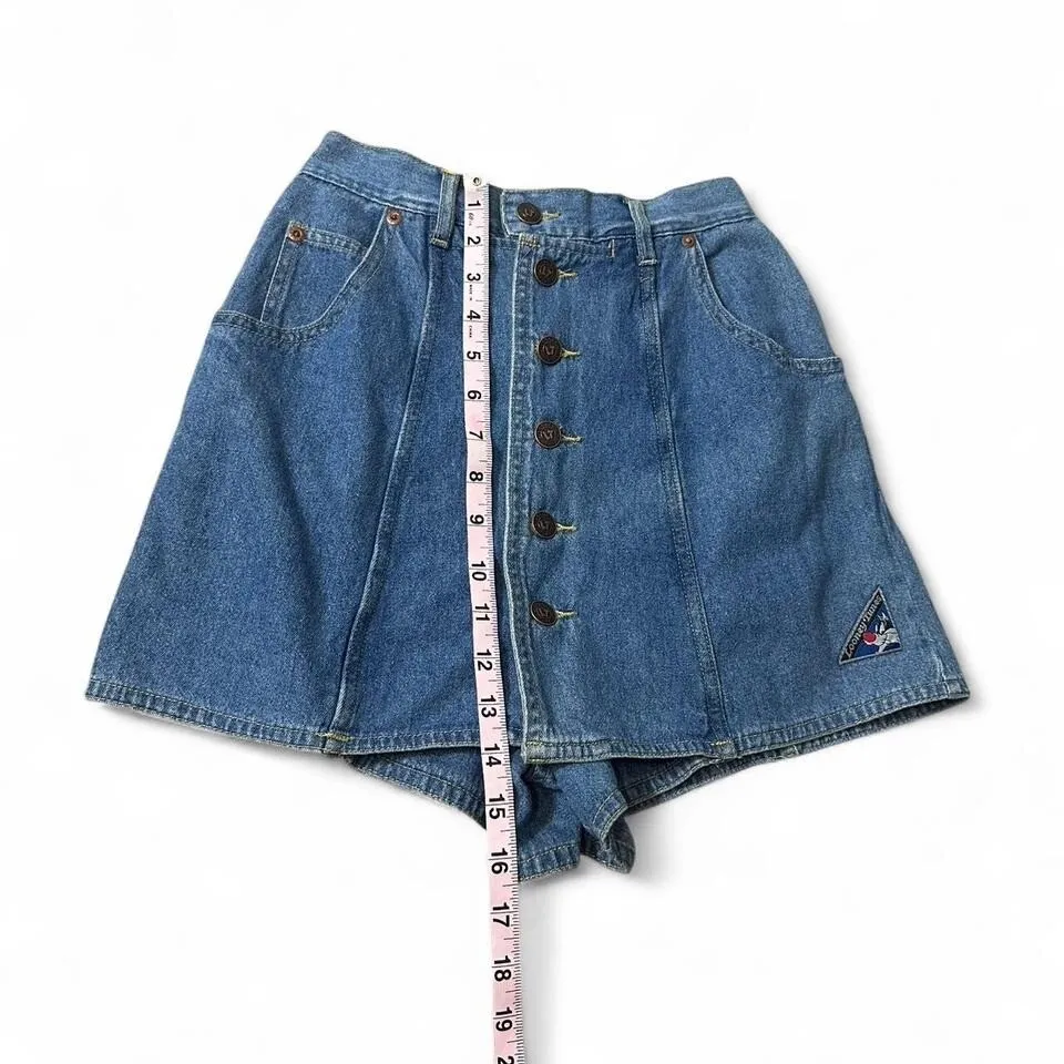 Vintage‎ Looney Tunes Denim High Waist Skort Blue Size undefined - Image 8