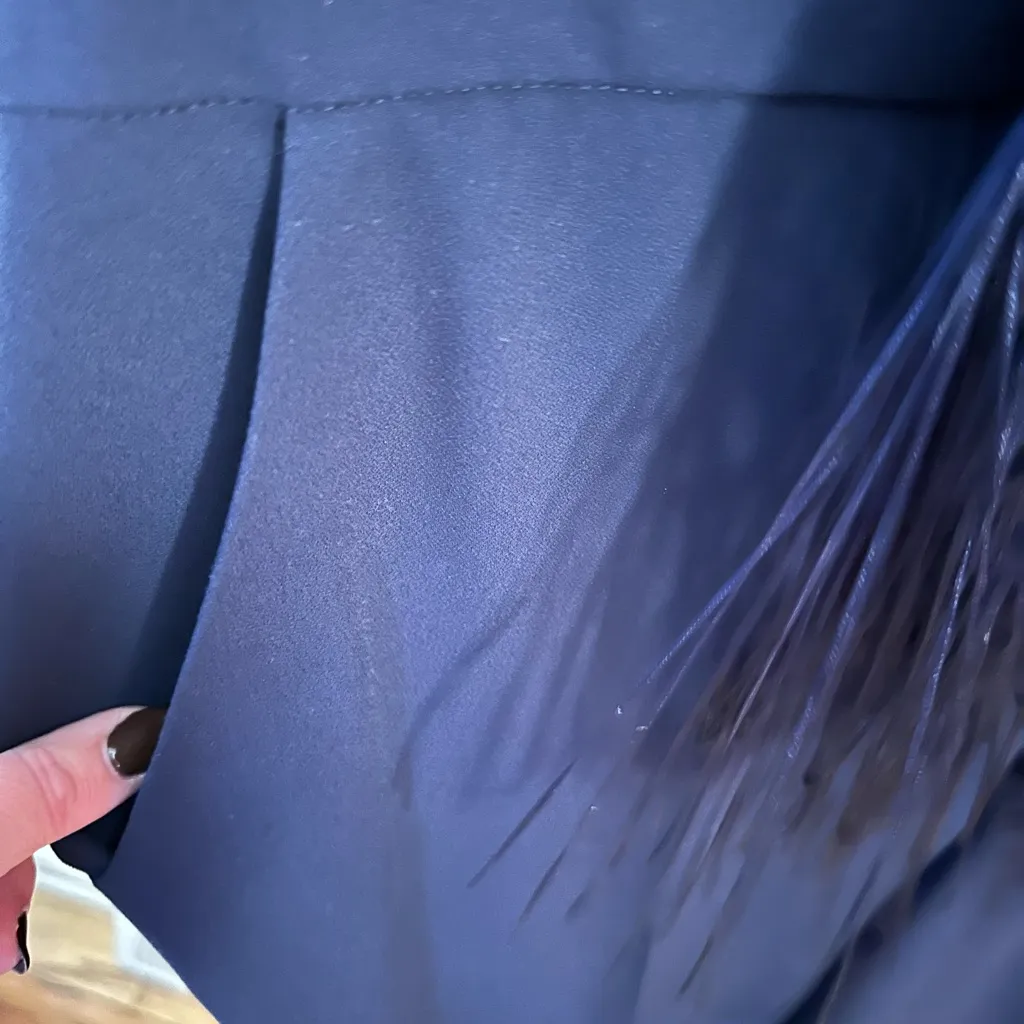 Trina Turk Momo Fringe Jumpsuit Navy Blue Wide Leg Sleeveless Scarf - Image 12