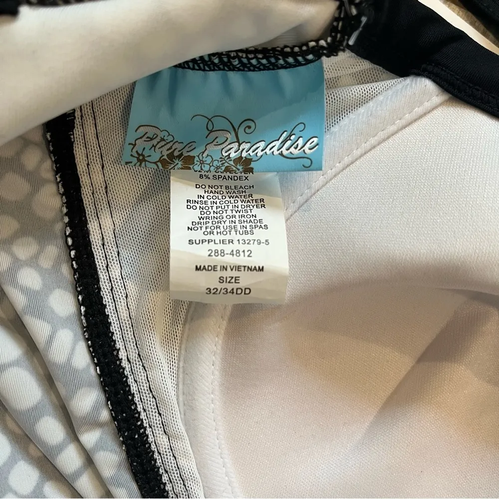 NWT, Pure Paradise Bra Sized Dots Tankini Swimsuit Top Size 32/34DD - Image 13