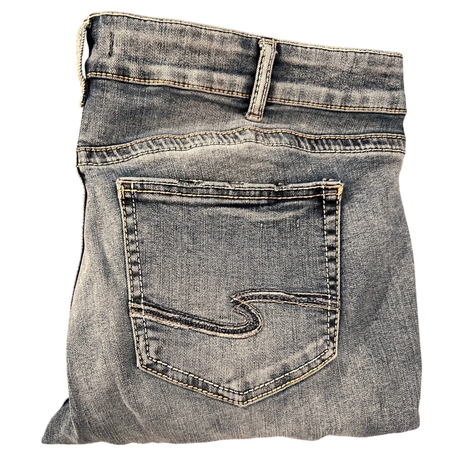 Silver Jeans Elyse Slim Boot Jeans W33 L33 Mid Rise Stretch Medium Wash - Image 6